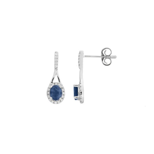 Elegant drop style sapphire earrings. Holliday Jewelry Klamath Falls, OR