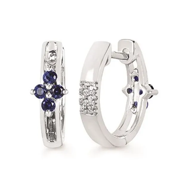 Fantastic Reversable Sapphire and Diamond Huggie Earrings Holliday Jewelry Klamath Falls, OR