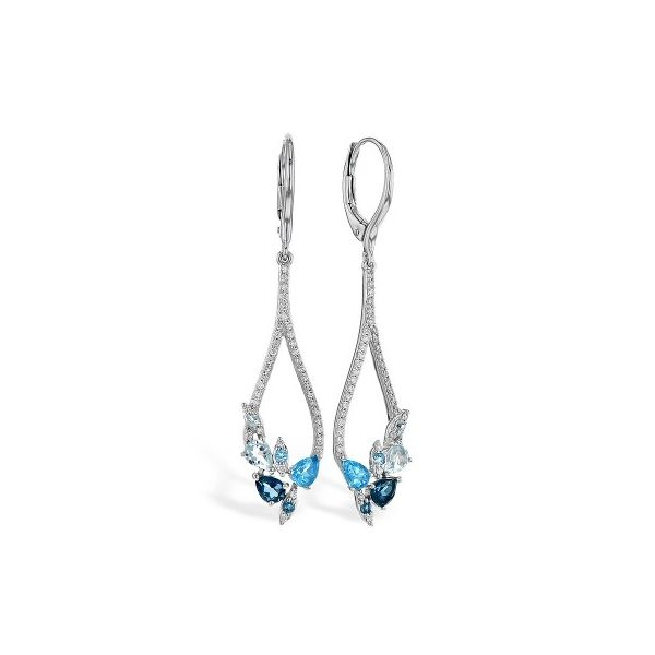 Mezmorizing Blue Topaz and Diamond Drop Earrings Holliday Jewelry Klamath Falls, OR