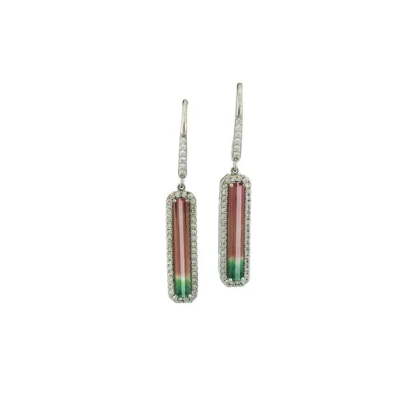 Elegant bi-color tourmaline and diamond earrings Holliday Jewelry Klamath Falls, OR