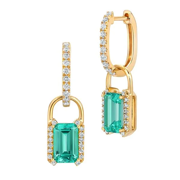 Elegant drop style earrings set with Chatham created Chrysoberyl Holliday Jewelry Klamath Falls, OR