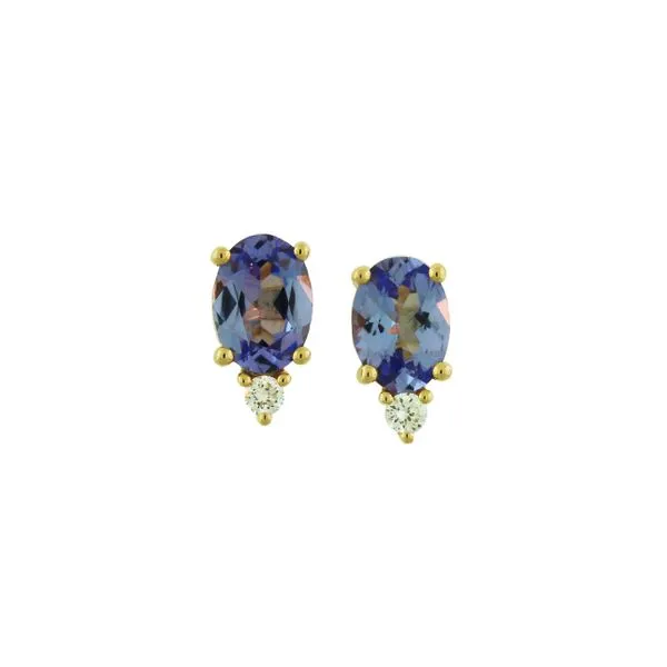 Classic 14ky oval  tanzanite & diamond earrings Holliday Jewelry Klamath Falls, OR