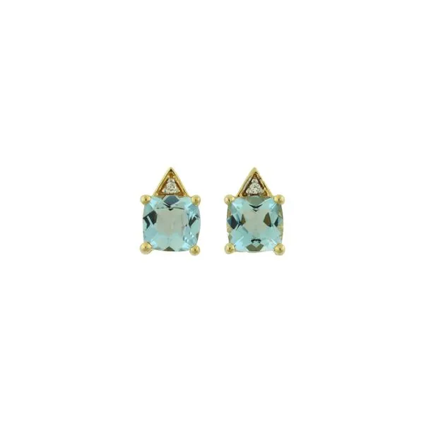 Darling 14k yellow gold and aqua earrings Holliday Jewelry Klamath Falls, OR
