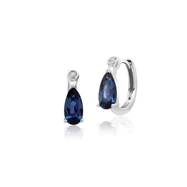 Darliing created alexandrite and diamond small hoop earrings Holliday Jewelry Klamath Falls, OR