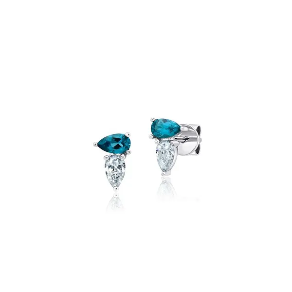 Modern style created paraiba colored spinel earrings Holliday Jewelry Klamath Falls, OR