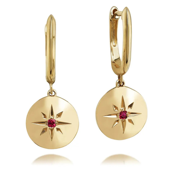 14KY RUBY STAR DISC EARRINGS Holliday Jewelry Klamath Falls, OR