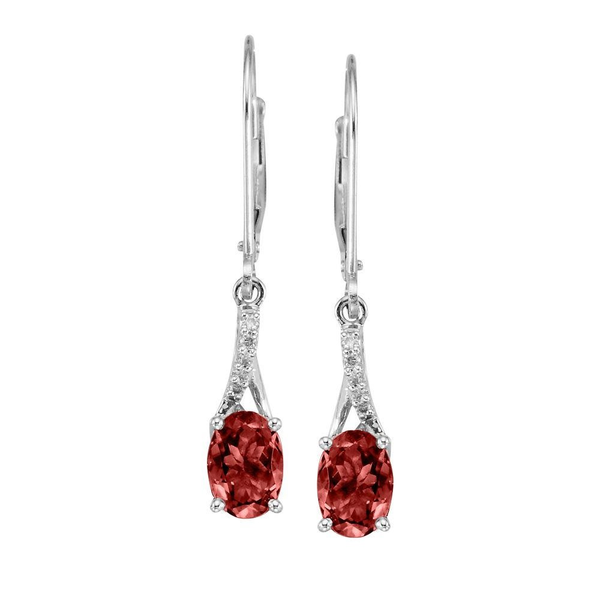 STUNNING 14KW .05 CTW DIAMOND & GARNET EARRINGS Holliday Jewelry Klamath Falls, OR