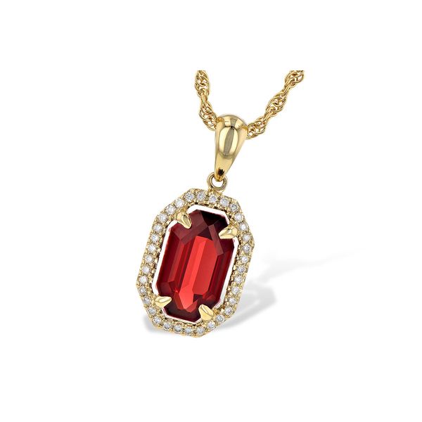 Classic garnet and diamond necklace. Holliday Jewelry Klamath Falls, OR