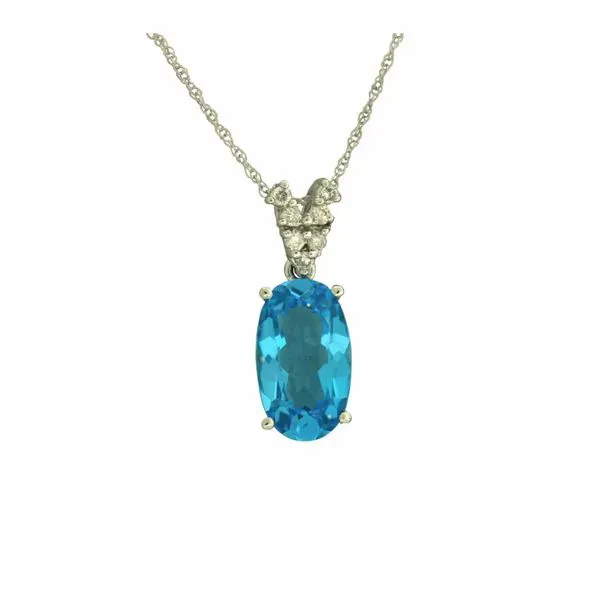 Blue topaz and diamond necklace. Holliday Jewelry Klamath Falls, OR