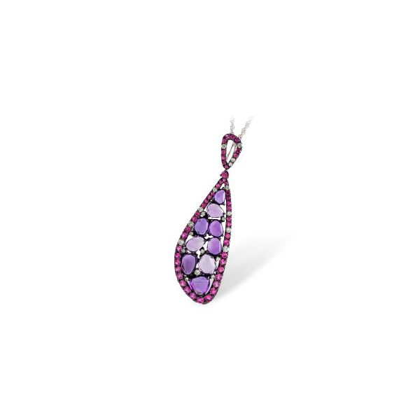 Gorgeous colored stone pendant featuring rose cut amethyst. Holliday Jewelry Klamath Falls, OR