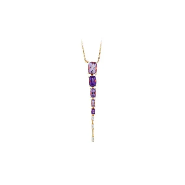 Eye Catching Graduated Amethyst Drop Necklace Holliday Jewelry Klamath Falls, OR