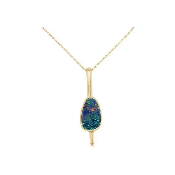 Stunning drop style Australian Opal doublet pendant Holliday Jewelry Klamath Falls, OR