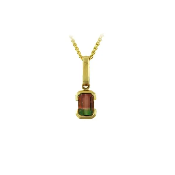Unique bi-color tourmaline pendant. Holliday Jewelry Klamath Falls, OR
