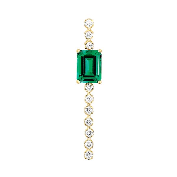 Unique drop style pendant featuring Chatham created Emerald Holliday Jewelry Klamath Falls, OR
