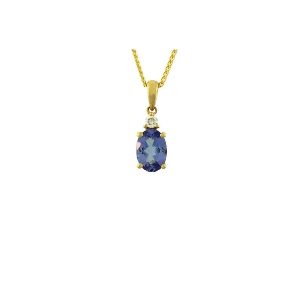Classic 14ky oval tanzanite and diamond drop pendant Holliday Jewelry Klamath Falls, OR