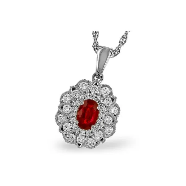 Stunning ruby and diamond pendant. Holliday Jewelry Klamath Falls, OR