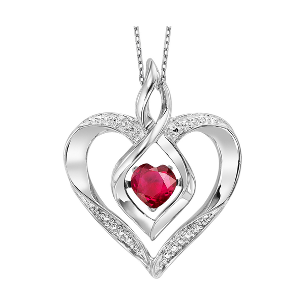 STERLING SILVER CREATED RUBY HEART PENDANT Holliday Jewelry Klamath Falls, OR