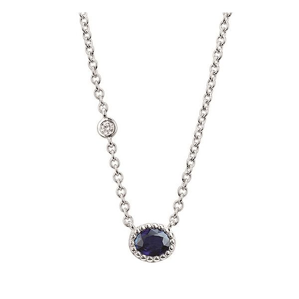 Natural sapphire and diamond necklace. Holliday Jewelry Klamath Falls, OR
