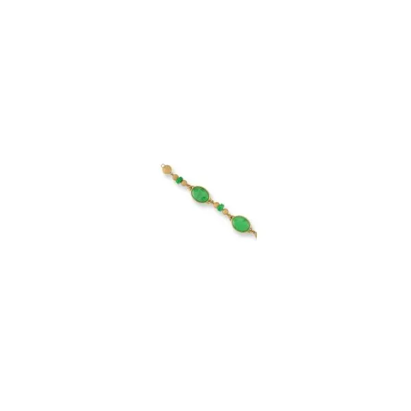 Natural green jade and gold bead bracelet. Holliday Jewelry Klamath Falls, OR