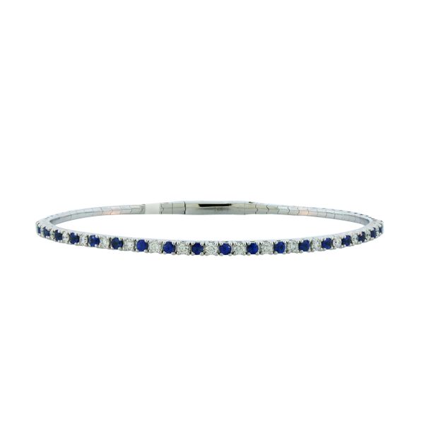 Stunning Sapphire and Diamond flexible bangle bracelet. Holliday Jewelry Klamath Falls, OR