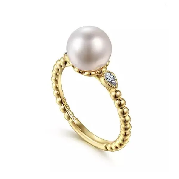 Positively Perfect Freshwater Pearl and Diamond Ring by Gabriel & Co. Holliday Jewelry Klamath Falls, OR