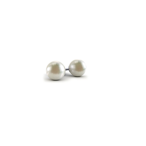 Solitaire fresh water cultured pearl earrings. Holliday Jewelry Klamath Falls, OR