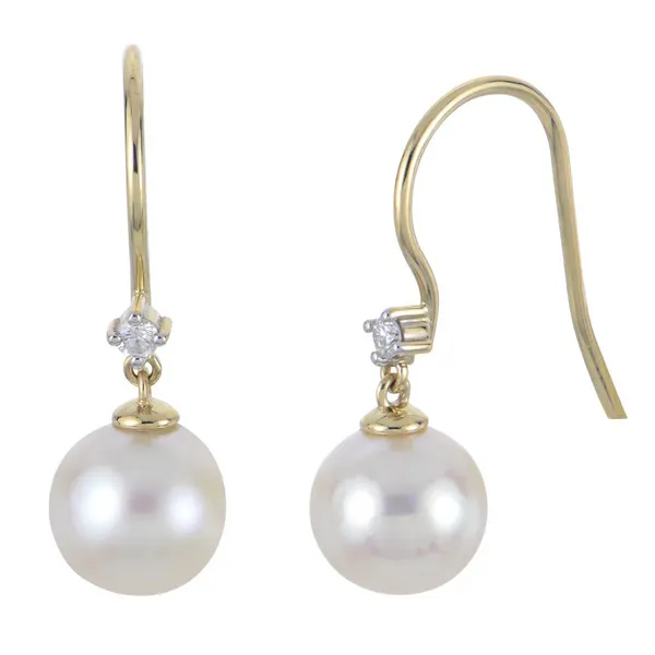 Darling 14ky diamond and freshwater pearl earrings Holliday Jewelry Klamath Falls, OR