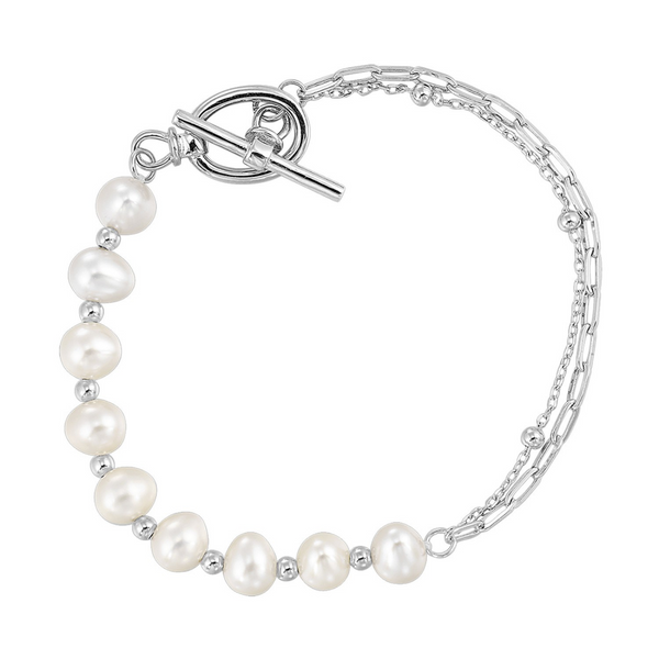 Sweet sterling silver and pearl toggle bracelet Holliday Jewelry Klamath Falls, OR