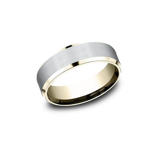 14K YELLOW WITH WHITE SATIN CENTER BAND Holliday Jewelry Klamath Falls, OR