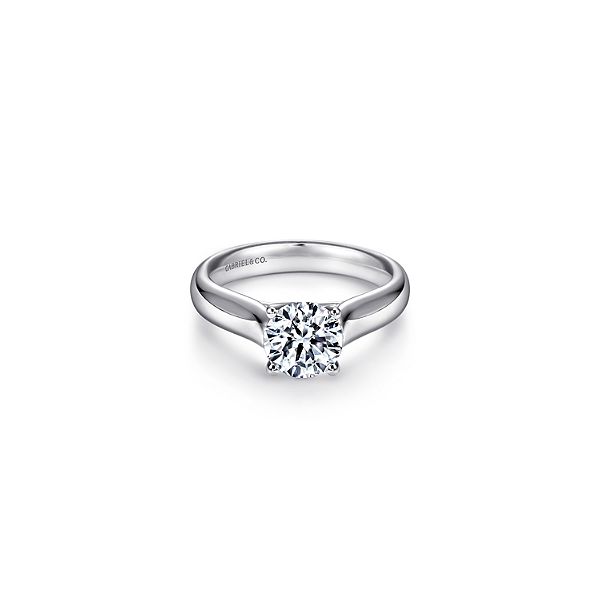 Elegant solitaire engagement ring by Gabriel & Co. *Center not included. Holliday Jewelry Klamath Falls, OR