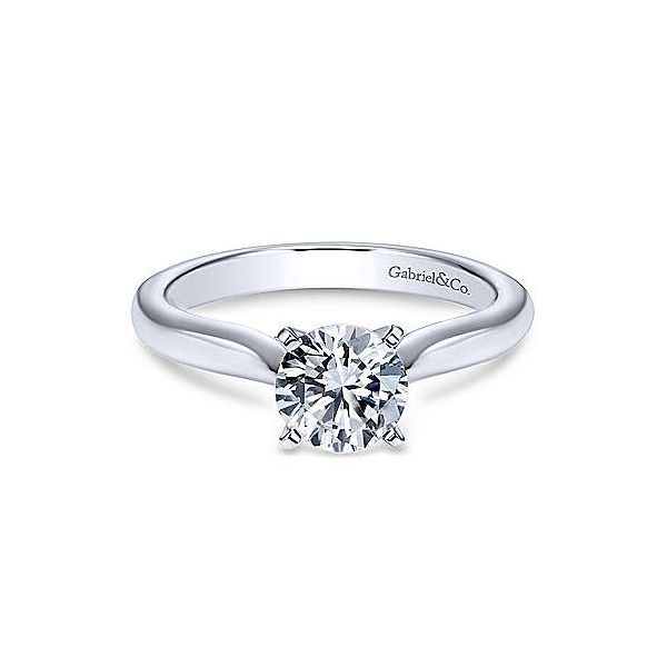 Elegant solitaire engagment ring by Gabriel & Co. *Center not included. Holliday Jewelry Klamath Falls, OR