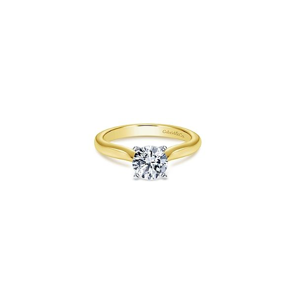 Yellow gold Gabriel & Co. solitaire ring. *Center not included. Holliday Jewelry Klamath Falls, OR
