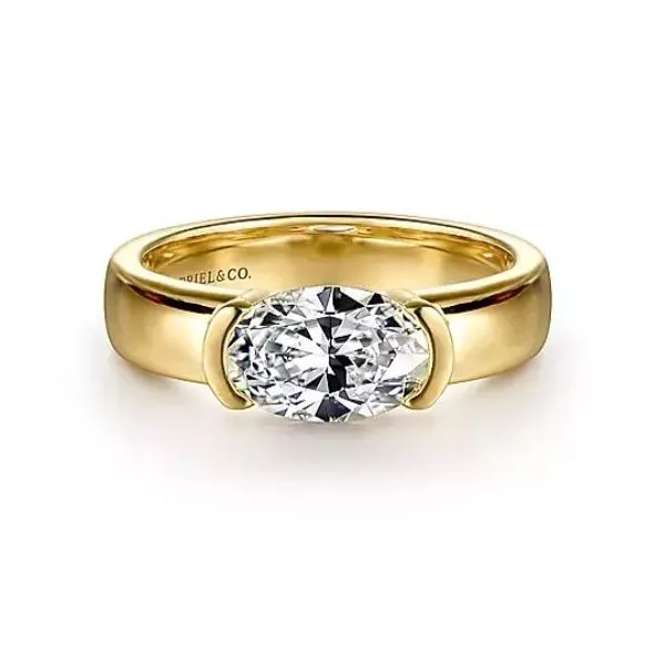 Contemporary east/west bezel set ring. *Center not included. Holliday Jewelry Klamath Falls, OR