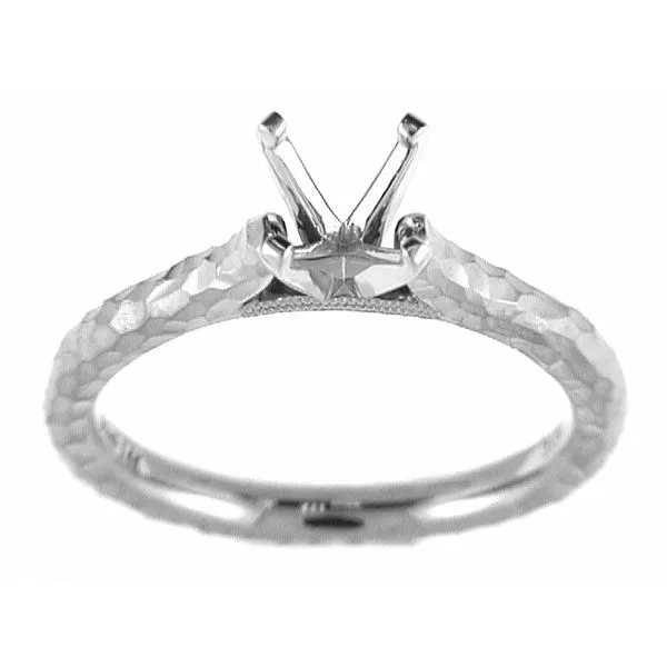 Hammered finish solitaire ring. *Center not included. Holliday Jewelry Klamath Falls, OR