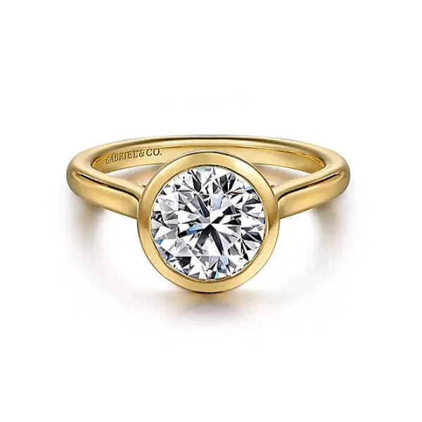 Modern bezel set ring by Gabriel & Co. *Center not included. Holliday Jewelry Klamath Falls, OR