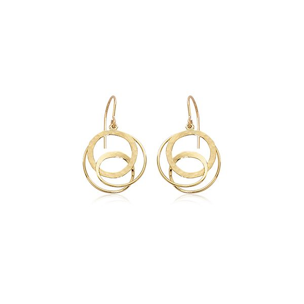 Interlocking circles dangle earrings. Holliday Jewelry Klamath Falls, OR