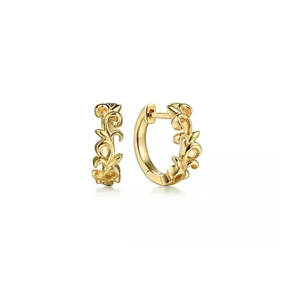 Elegant Floral Huggie Earrings by Gabriel & Co. Holliday Jewelry Klamath Falls, OR