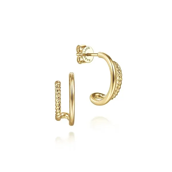 Trend Making Pattern Huggie Earrings by Gabriel & Co. Holliday Jewelry Klamath Falls, OR