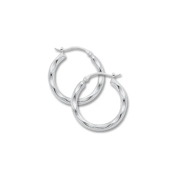 Stylish 14kw embossed hoop earrings Holliday Jewelry Klamath Falls, OR