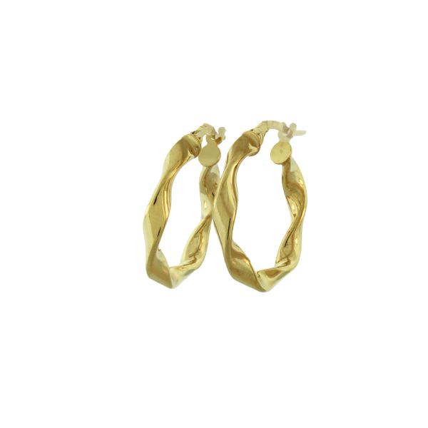 Classic yellow gold twisted hoop earrings Holliday Jewelry Klamath Falls, OR
