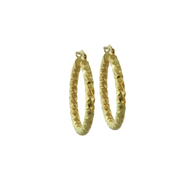 Diamond cut yellow gold hoop earrings Holliday Jewelry Klamath Falls, OR