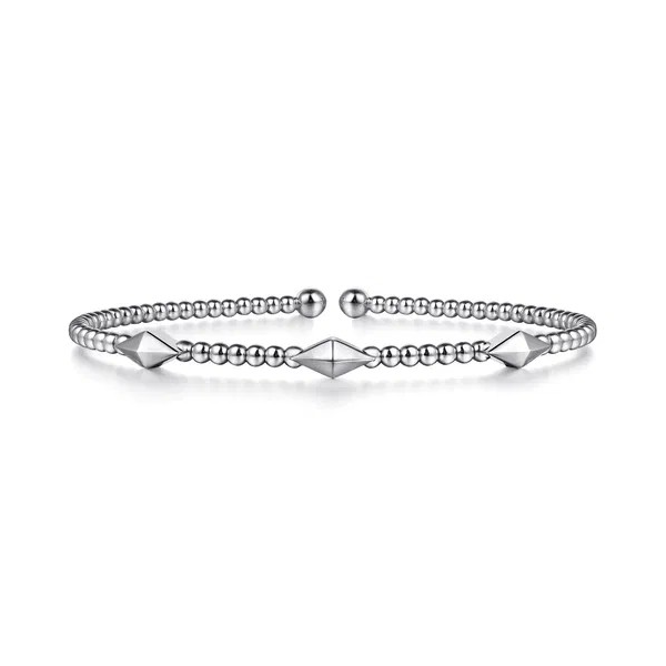 Gabriel Simple 14K White Gold Pyramid Stations Bangle Holliday Jewelry Klamath Falls, OR