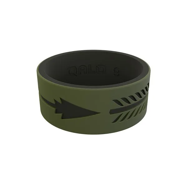 Qalo Standard Olive and Black Arrow Strata Silicone Ring Holliday Jewelry Klamath Falls, OR