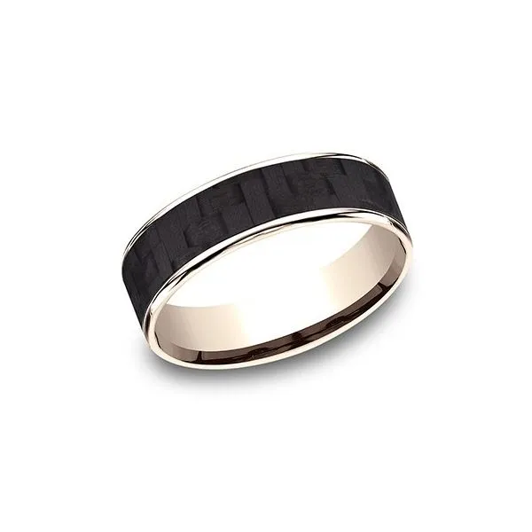 Ammara Stone Rose Gold and Carbon Fiber Center Band Holliday Jewelry Klamath Falls, OR