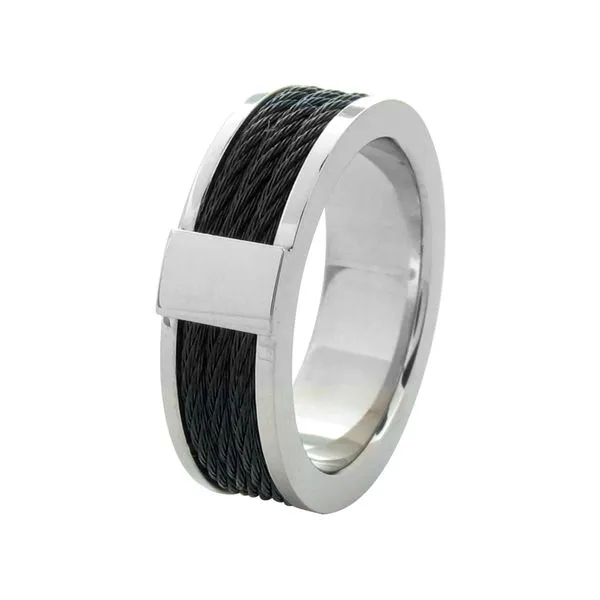 STAINLESS STEEL CABLE INLAY RING Holliday Jewelry Klamath Falls, OR