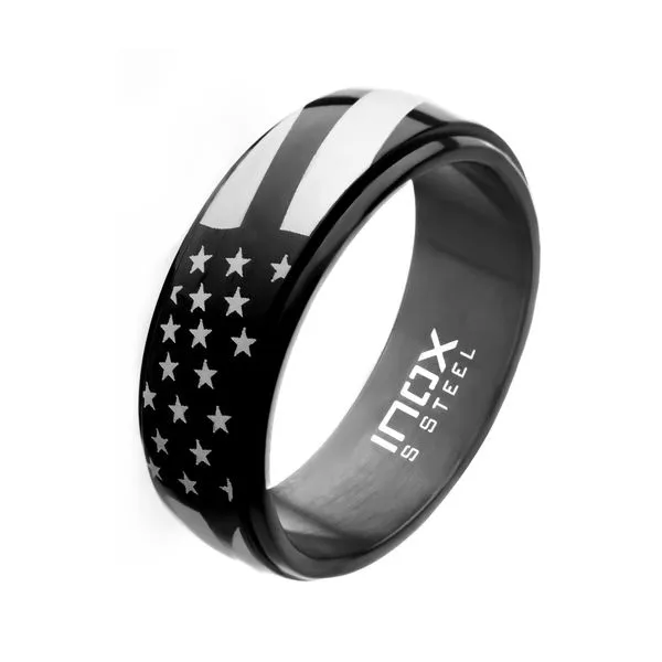 Stainless Steel Black Flag Ring Holliday Jewelry Klamath Falls, OR