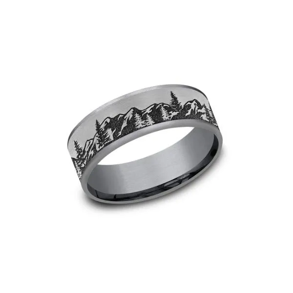 Mountain Lovers Dream Tantalum Mountain Tree Range Band by Benchmark Holliday Jewelry Klamath Falls, OR