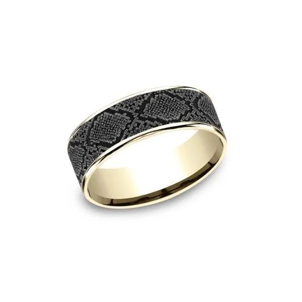 Snakeskin 14k Yellow Gold and Tantalum Grey Band Holliday Jewelry Klamath Falls, OR