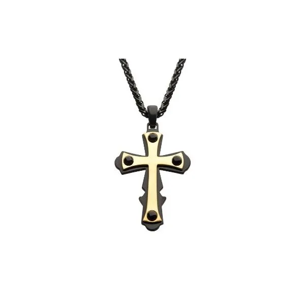 Incredible Black Stainless Steel and Black Agate Cross Pendant Holliday Jewelry Klamath Falls, OR