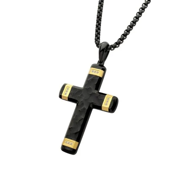 Black and Gold Laboratory Grown Diamond cross pendant Holliday Jewelry Klamath Falls, OR